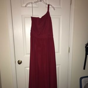Wine floor-length formal dress